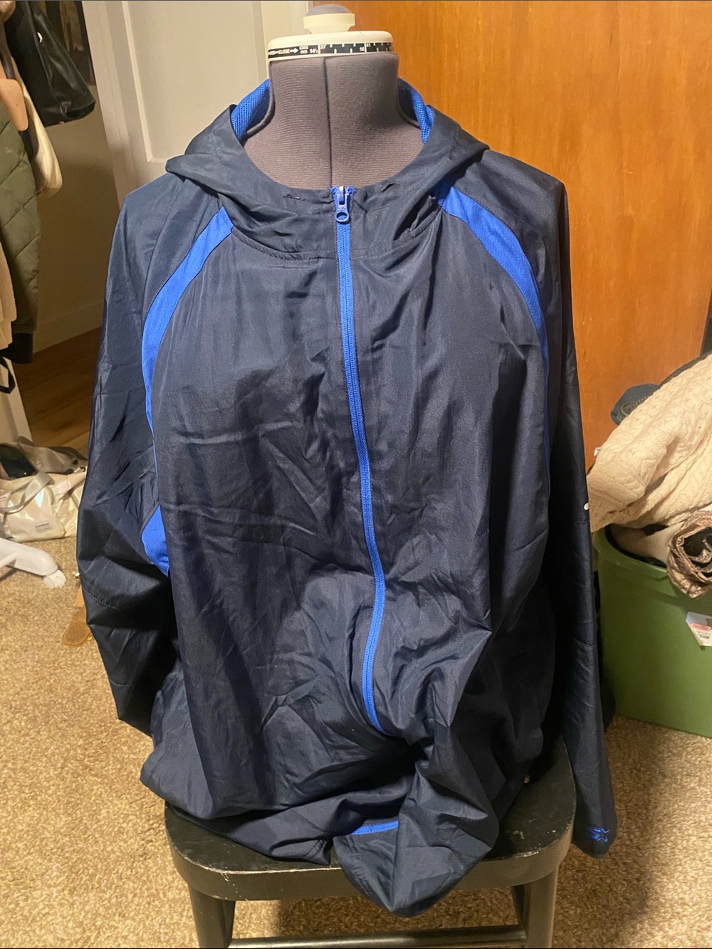 STARTER Navy and Royal Blue Lined Hooded Jacket